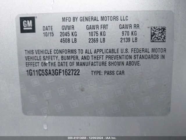 1G11C5SA3GF162722 Chevrolet Malibu Limited Lt
