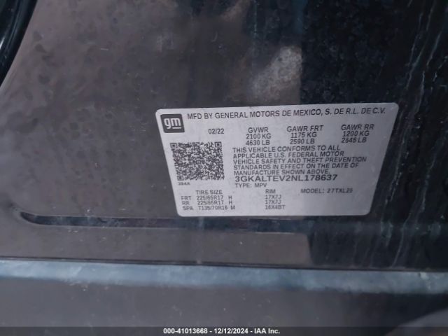 3GKALTEV2NL178637 GMC Terrain Awd Sle