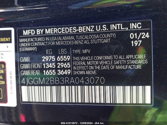 4JGGM2BB3RA043070 Mercedes-Benz Eqe 350+ Suv