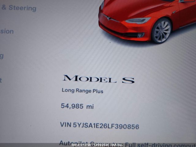 5YJSA1E26LF390856 Tesla Model S Long Range Dual Motor All-wheel Drive/long Range Plus Dual Motor All-wheel Drive