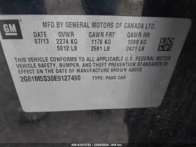 2G61M5S30E9127490 Cadillac XTS LUXURY