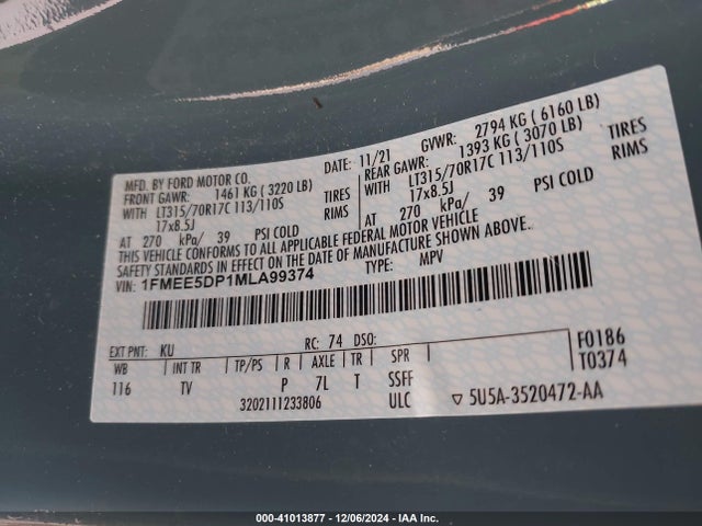 Ford Bronco Wildtrak 2021 1FMEE5DP1MLA99374 Image 9