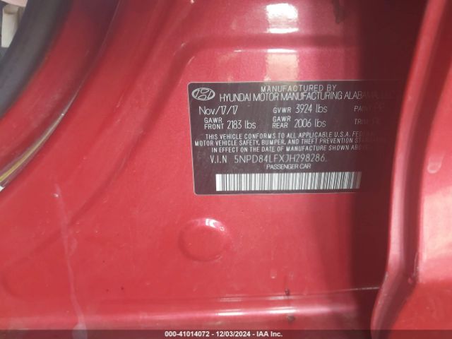 2018 HYUNDAI ELANTRA 5NPD84LFXJH298286 Photo 8