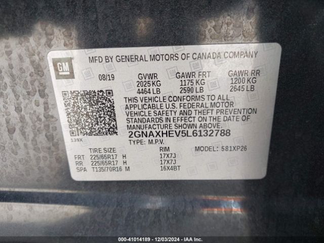 2GNAXHEV5L6132788 Chevrolet Equinox Fwd Ls