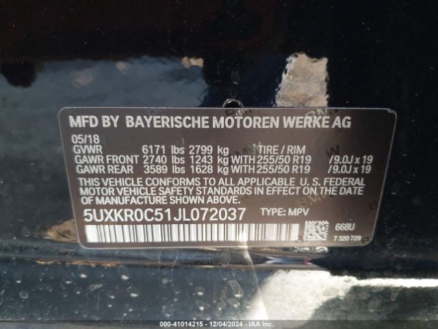 5UXKR0C51JL072037 BMW X5 Xdrive35i