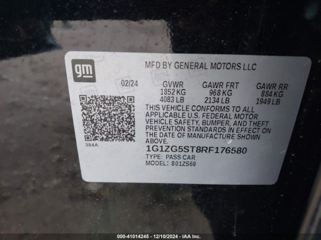 1G1ZG5ST8RF176580 Chevrolet Malibu Fwd Rs