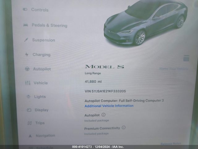 5YJSA1E21KF333205 Tesla Model S 100d/75d/long Range/standard Range