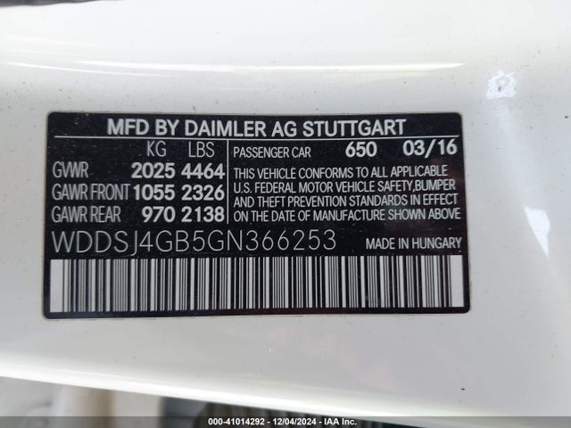 WDDSJ4GB5GN366253 Mercedes-Benz CLA 250 4MATIC