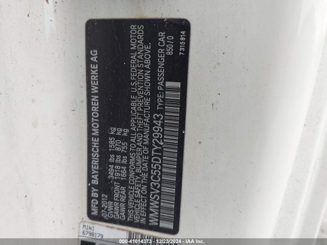 2013 MINI HARDTOP WMWSV3C55DTY29943 Photo 8