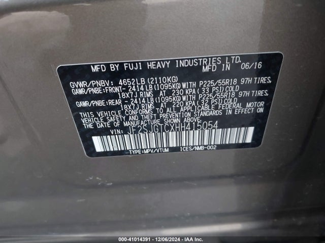 JF2SJGTCXHH415054 Subaru Forester 2.0xt Touring