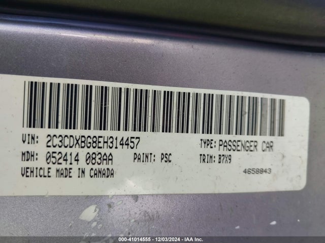 Dodge Charger Se 2014 2C3CDXBG8EH314457 Image 9