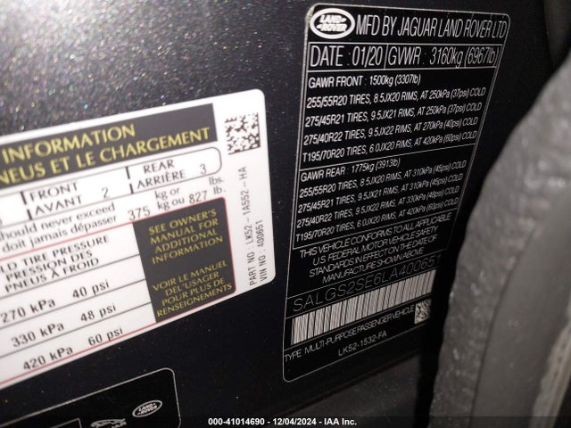 SALGS2SE6LA400651 Land Rover Range Rover P525 Hse