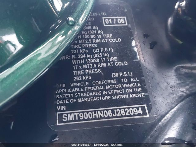 2006 TRIUMPH MOTORCYCLE BONNEVILLE SMT900HN06J262094 Photo 9