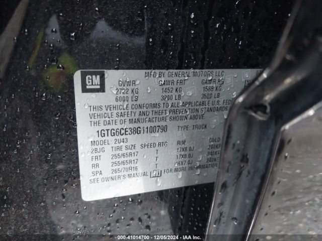 1GTG6CE38G1100790 GMC CANYON SLE