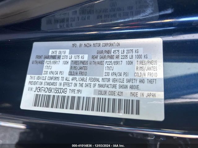 JM3KFACM8K1680049 Mazda Cx-5 Touring