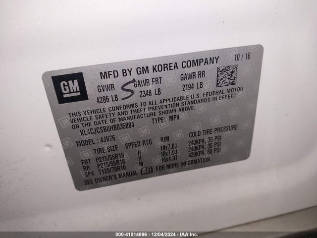 Buick Encore Essence 2017 KL4CJCSB0HB035884 Image 9