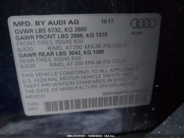 WA1A4AFY2J2085029 Audi Sq5 3.0t Premium Plus