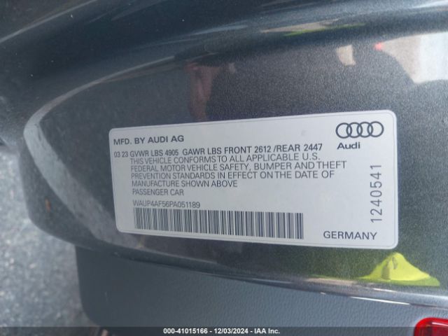 WAUP4AF56PA051189 Audi S5 Coupe Premium Plus Tfsi Quattro Tiptronic