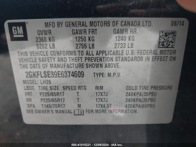 2GKFLSE39E6374609 GMC Terrain Slt-1