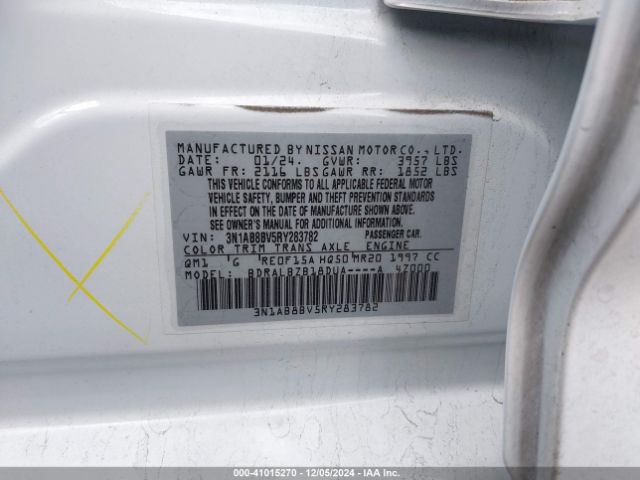 3N1AB8BV5RY283782 Nissan Sentra S Xtronic Cvt