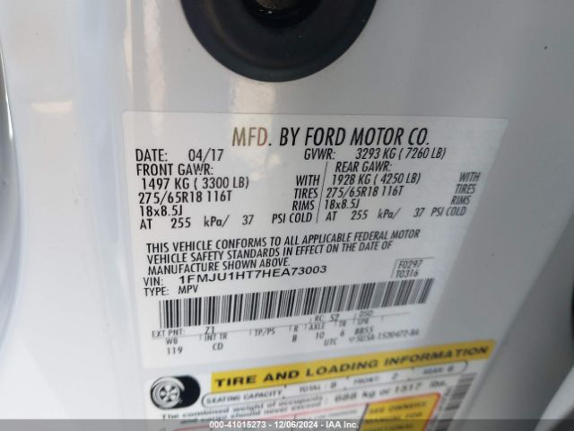 1FMJU1HT7HEA73003 Ford Expedition Xlt