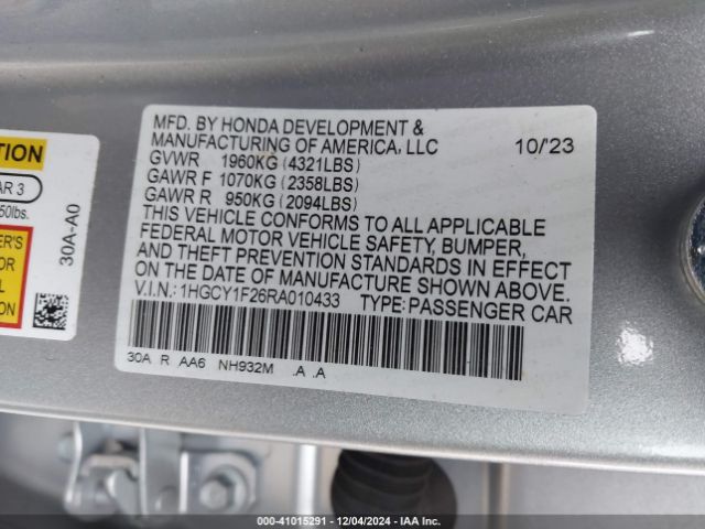2024 HONDA ACCORD 1HGCY1F26RA010433 Photo 8