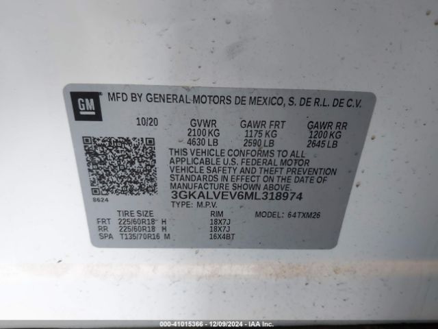 3GKALVEV6ML318974 GMC Terrain Awd Slt