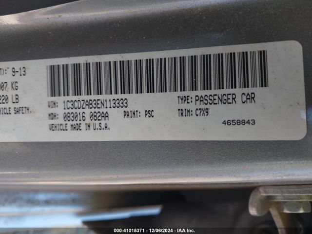 1C3CDZAB3EN113333 Dodge AVENGER SE