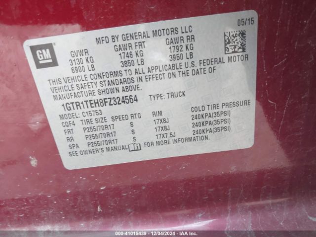 1GTR1TEH8FZ324564 GMC SIERRA 1500