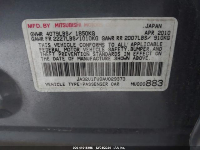 2010 MITSUBISHI LANCER JA32U1FU9AU029373 Photo 8