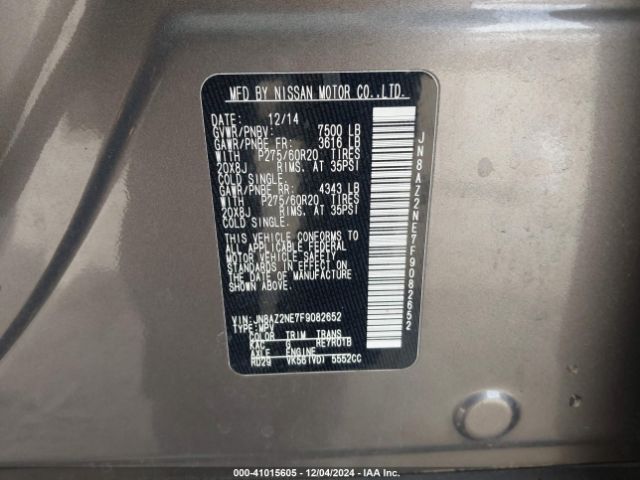 JN8AZ2NE7F9082652 Infiniti Qx80 Limited