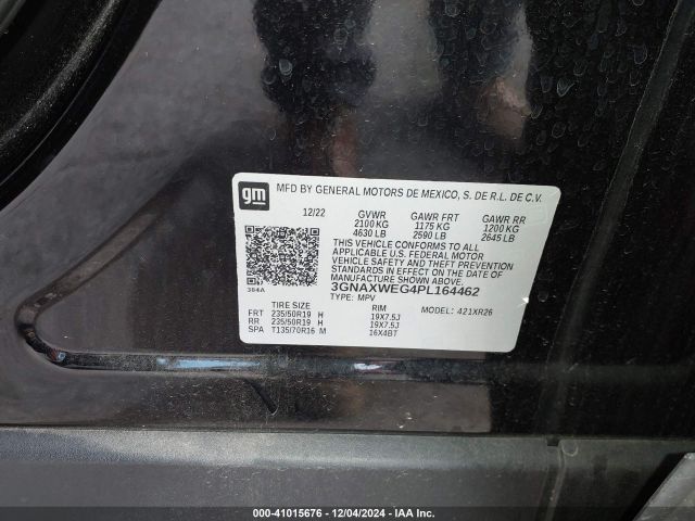 3GNAXWEG4PL164462 Chevrolet Equinox Awd Rs