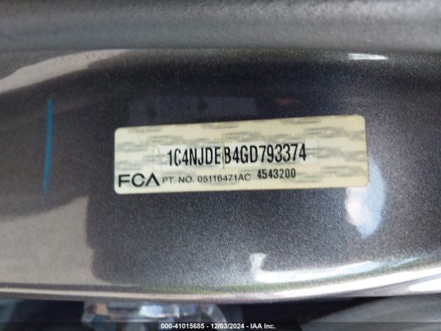 1C4NJDEB4GD793374 Jeep Compass High Altitude Edition