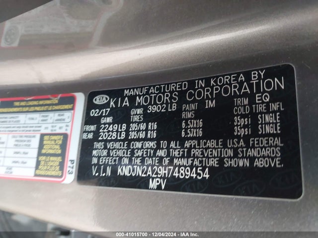 KIA Soul 2017 KNDJN2A29H7489454 Image 9