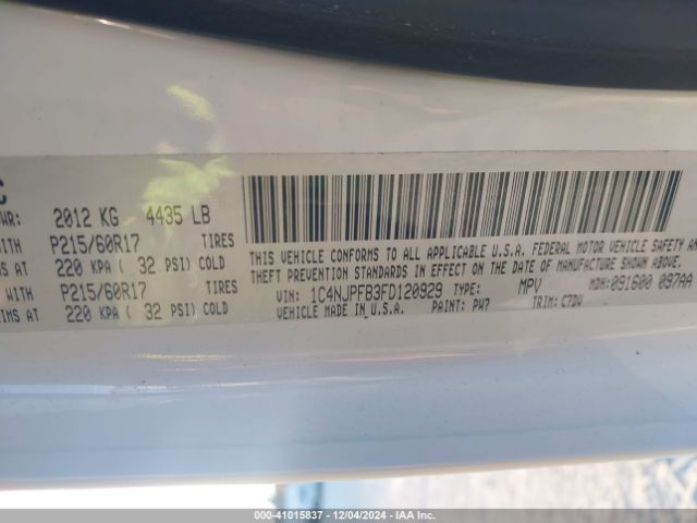 1C4NJPFB3FD120929 Jeep Patriot Latitude