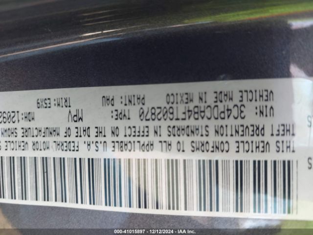 3C4PDCAB4FT602870 Dodge Journey American Value Pkg