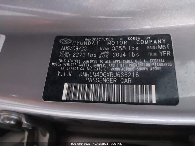 Hyundai ELANTRA SEL 2024 KMHLM4DGXRU636216 Image 9