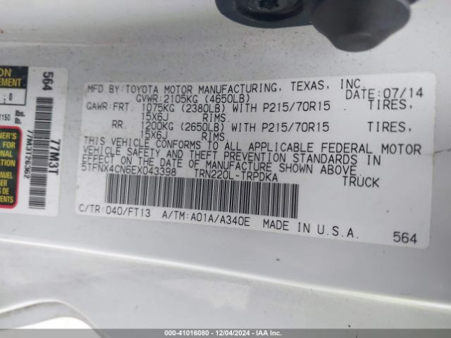 5TFNX4CN6EX043398 Toyota Tacoma