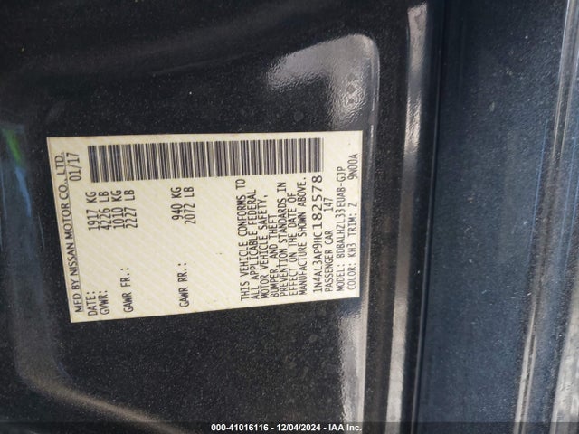 Nissan Altima 2.5 Sr 2017 1N4AL3AP9HC182578 Image 9