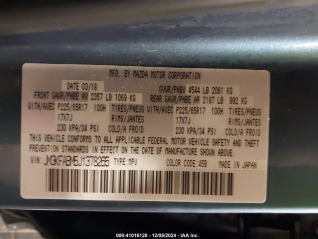 JM3KFABM5J1378265 Mazda CX-5 SPORT