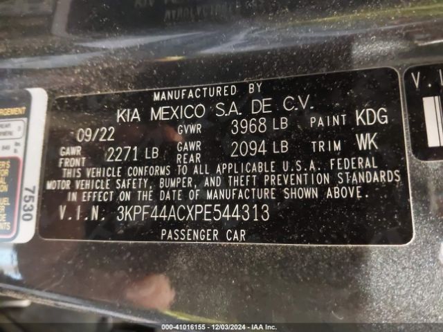 3KPF44ACXPE544313 KIA FORTE GT