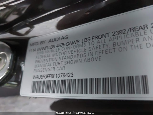 WAUEFGFF9F1076423 Audi A3 2.0t Premium