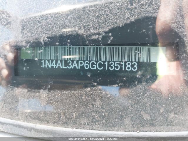 1N4AL3AP6GC135183 Nissan Altima 2.5/2.5 S/2.5 Sl/2.5 Sr/2.5 Sv
