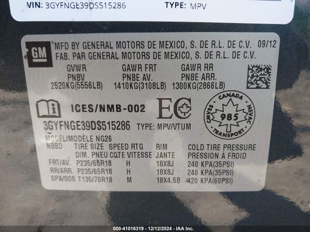 2013 CADILLAC SRX 3GYFNGE39DS515286 Photo 8