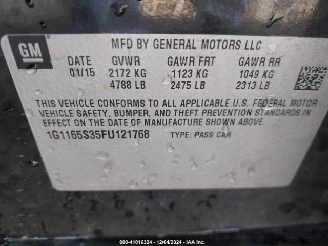 1G1165S35FU121768 Chevrolet IMPALA 2LZ