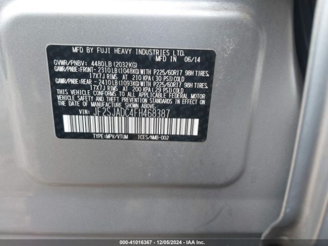 JF2SJADC4FH468387 Subaru Forester 2.5i Premium