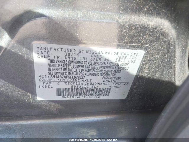 Nissan SENTRA SV 2015 3N1AB7AP5FL677627 Image 9