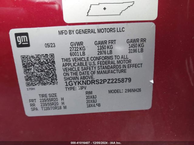 1GYKNDRS2PZ225879 Cadillac Xt5 Awd Premium Luxury