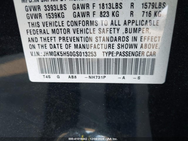 JHMGK5H50GS013253 Honda FIT LX