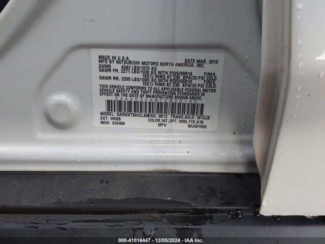 2015 MITSUBISHI OUTLANDER SPORT 4A4AR3AW0FE029145 Photo 8